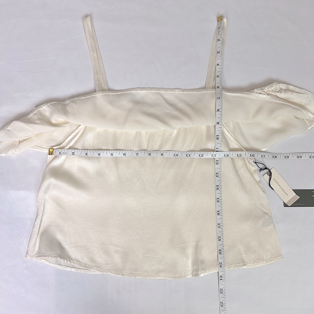 Anthropologie LaCausa New Women’s Small Satin Off The Shoulder‎ Top - Picture 6 of 9